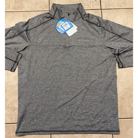 Columbia Shirt Mens M Tenino Hills II Omni Shade Grey 1/2 zIp Performance NWT - Picture 1 of 9